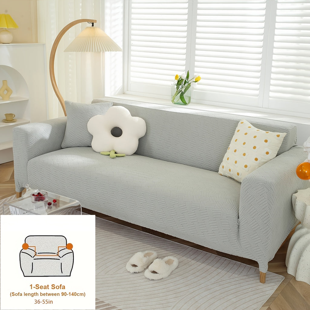Housse de canapé épaisse extensible en polaire jacquard d'esprit vintage, autre coloris