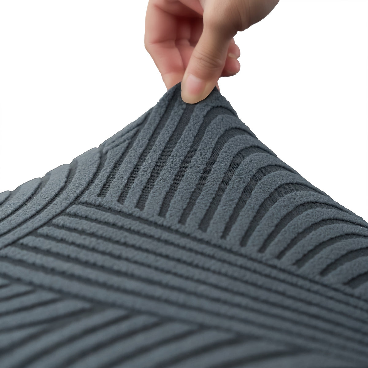Housse de canapé extensible en polaire jacquard à motif géométrique, autre coloris