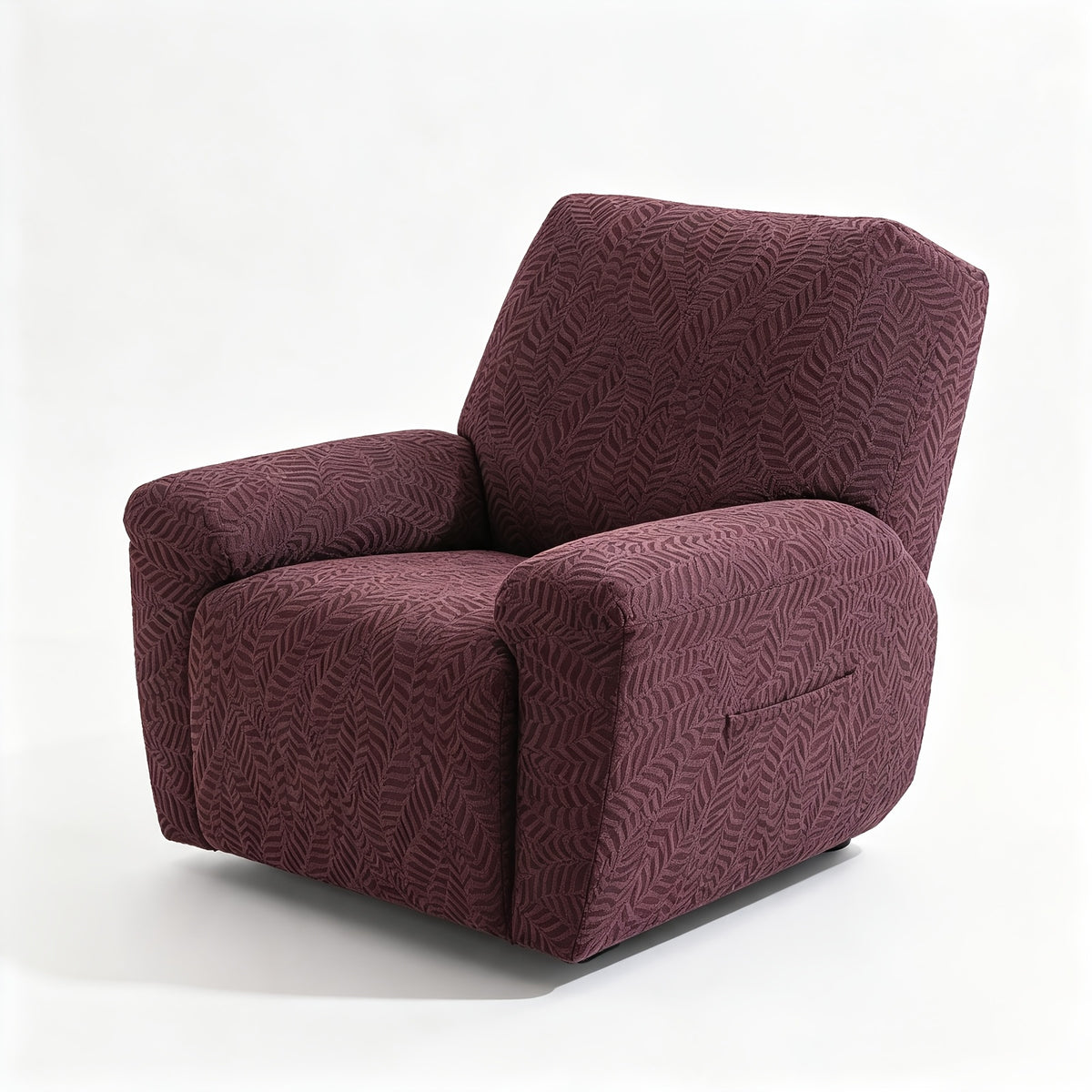 Housse de fauteuil extensible en polaire jacquard anti-griffes, mise en situation