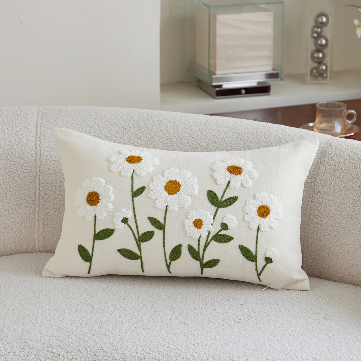 Housse de coussin en chenille à fermeture éclair, vue d'ensemble Image