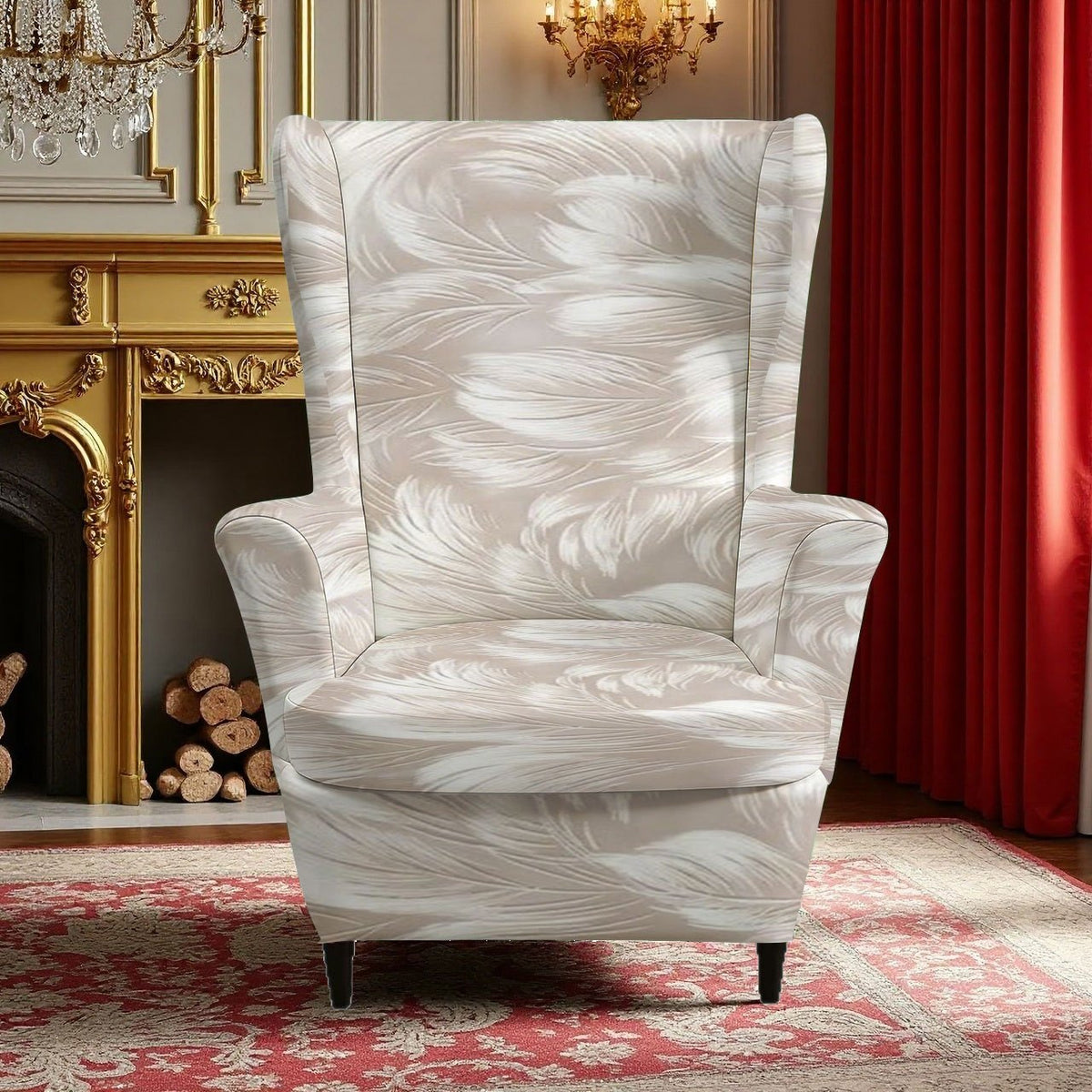Housse de canapé extensible en fibre de lait imprimée à motif feuillage, compatible fauteuil