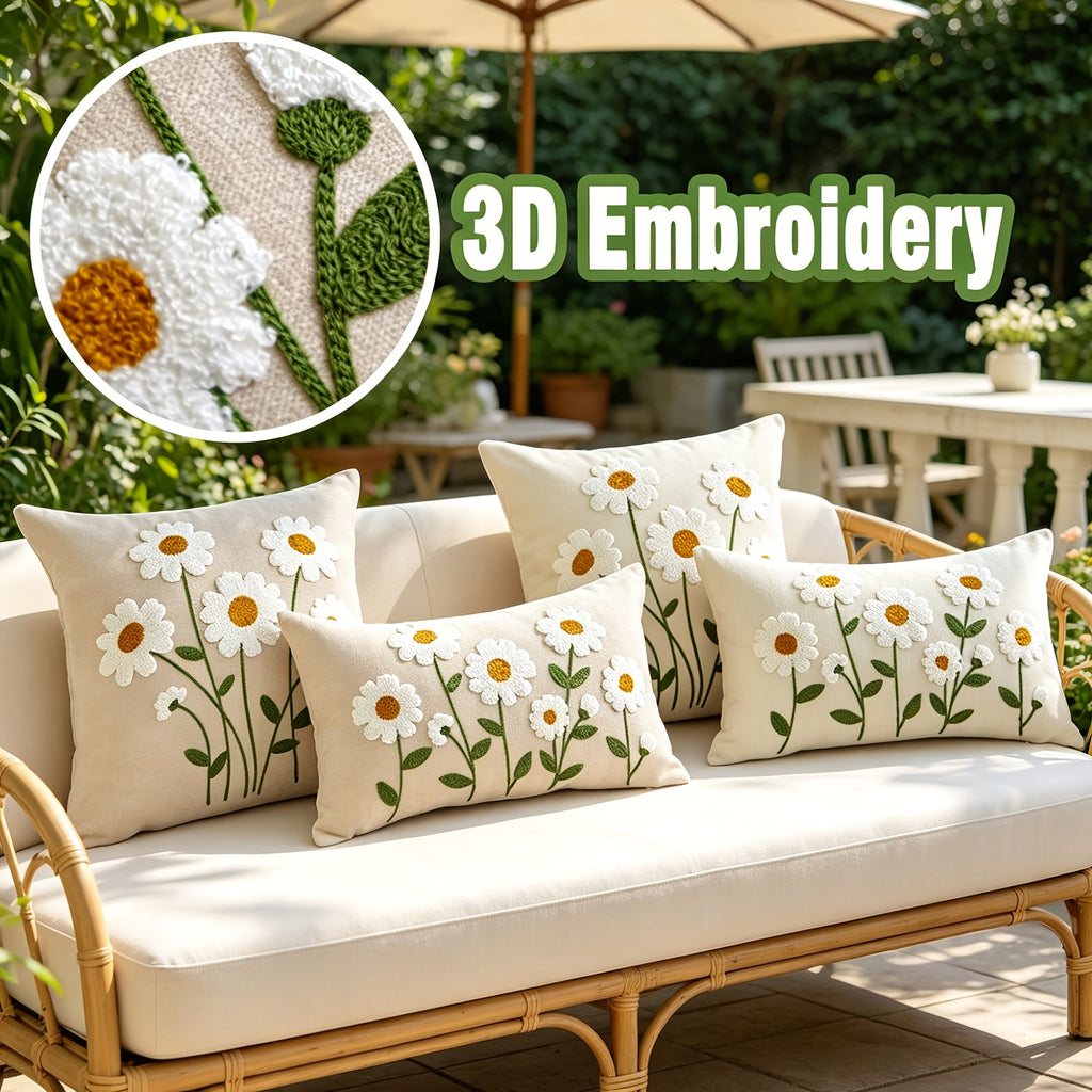 Housse de coussin en chenille à fermeture éclair, housse posée