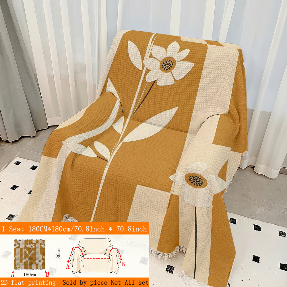 Housse de canapé épaisse en polyester imprimée à motif fleuri, compatible fauteuil, canapé deux places, canapé trois places