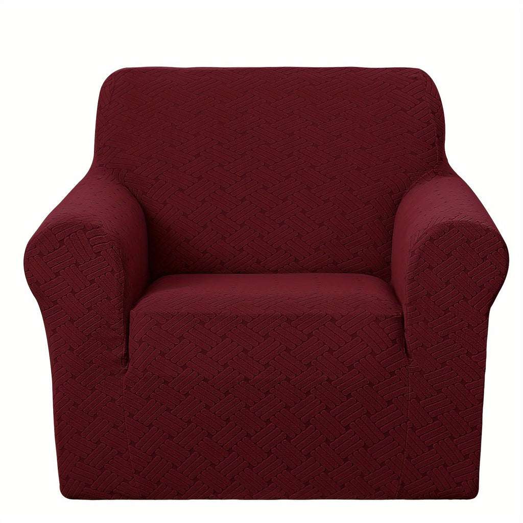 Housse de canapé épaisse extensible en polaire jacquard antidérapante, autre coloris