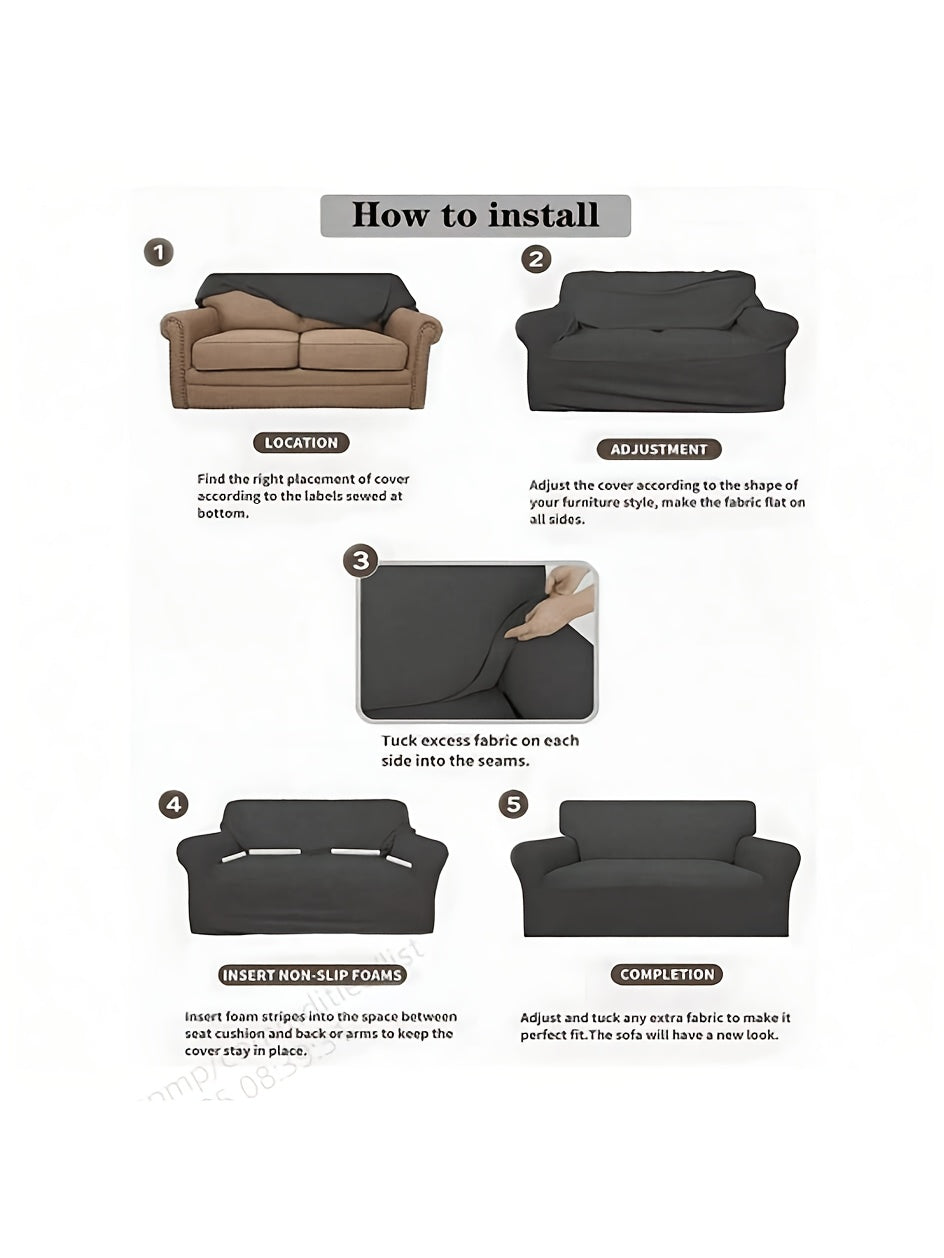 Housse de canapé légère extensible en polyester — détail de la matière : polyester