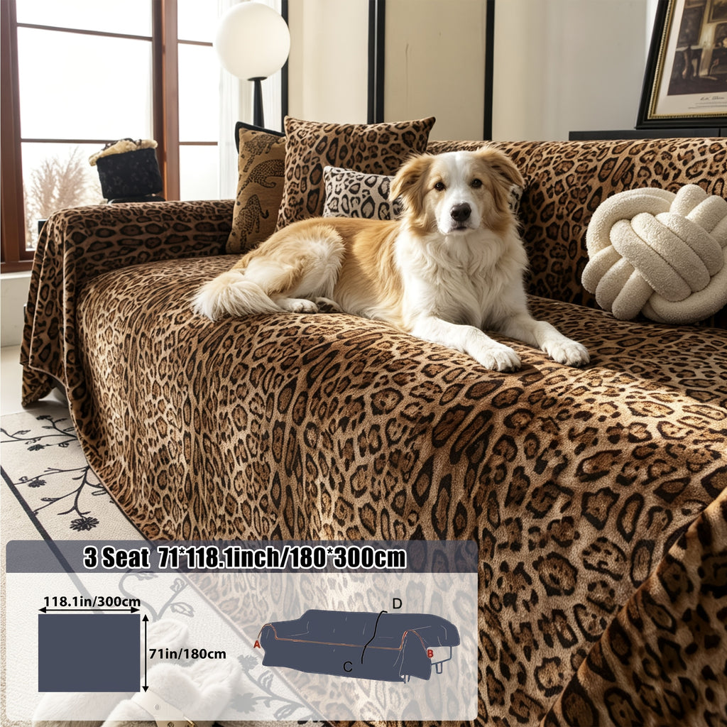 Housse de canapé épaisse en polyester à rayures antidérapante, mise en situation