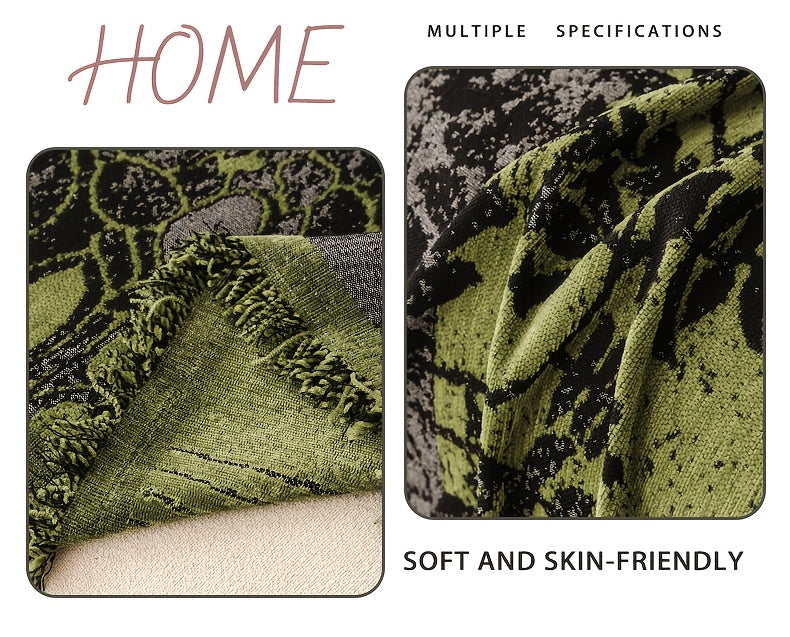 Housse de canapé épaisse en chenille jacquard d'esprit bohème, détail de la finition