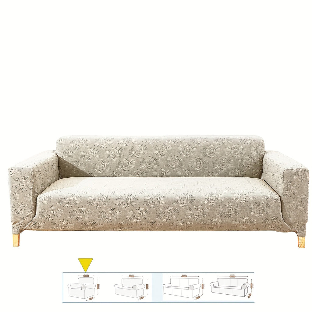 Housse de canapé épaisse extensible en polaire jacquard anti-griffes, détail de la finition