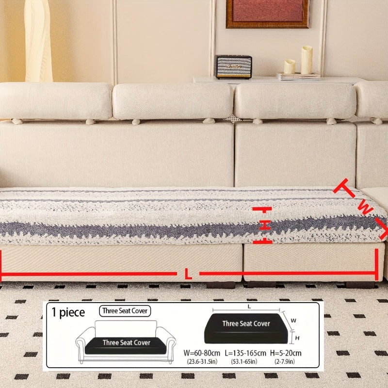Housse de canapé extensible en velours antidérapante d'esprit vintage, vue de dos