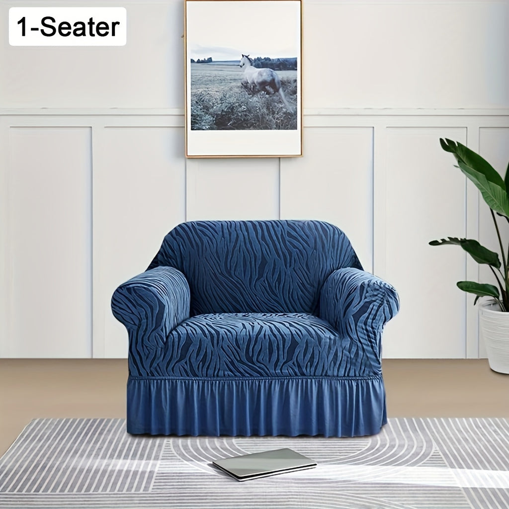Housse de canapé extensible en jacquard — détail de la matière : jacquard