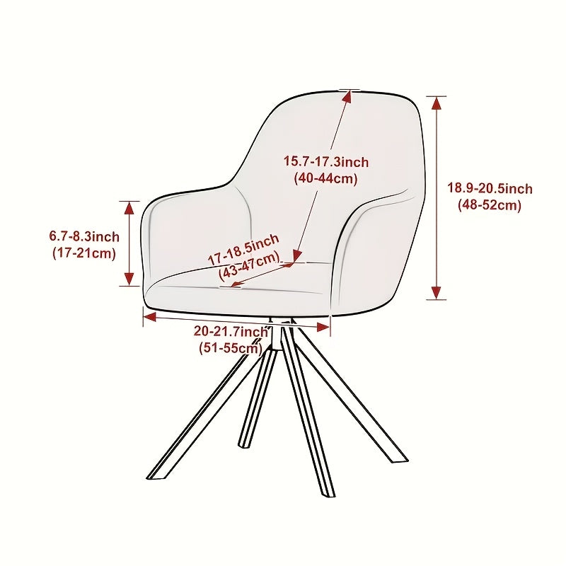 Housse de chaise extensible en polaire jacquard à motif feuillage, vue de dos