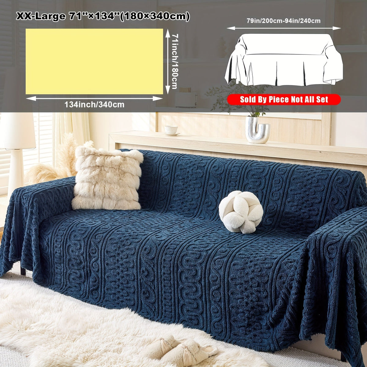 Serviette de canapé en velours polypyrène avec, vue de dos