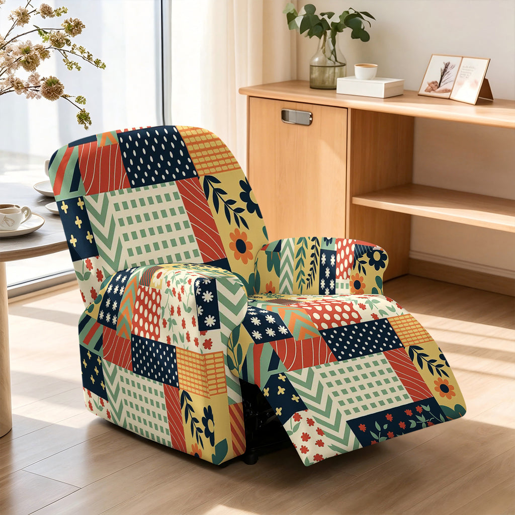 Housse de canapé extensible en fibre de lait imprimée à motif fleuri au rendu — détail de la matière : fibre de lait