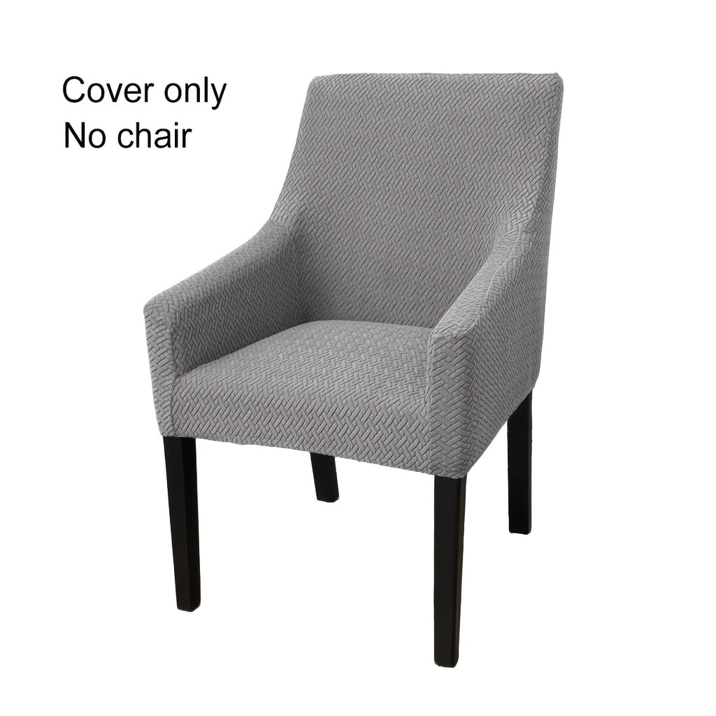 Housse de chaise extensible en polaire jacquard en T, vue d'ensemble