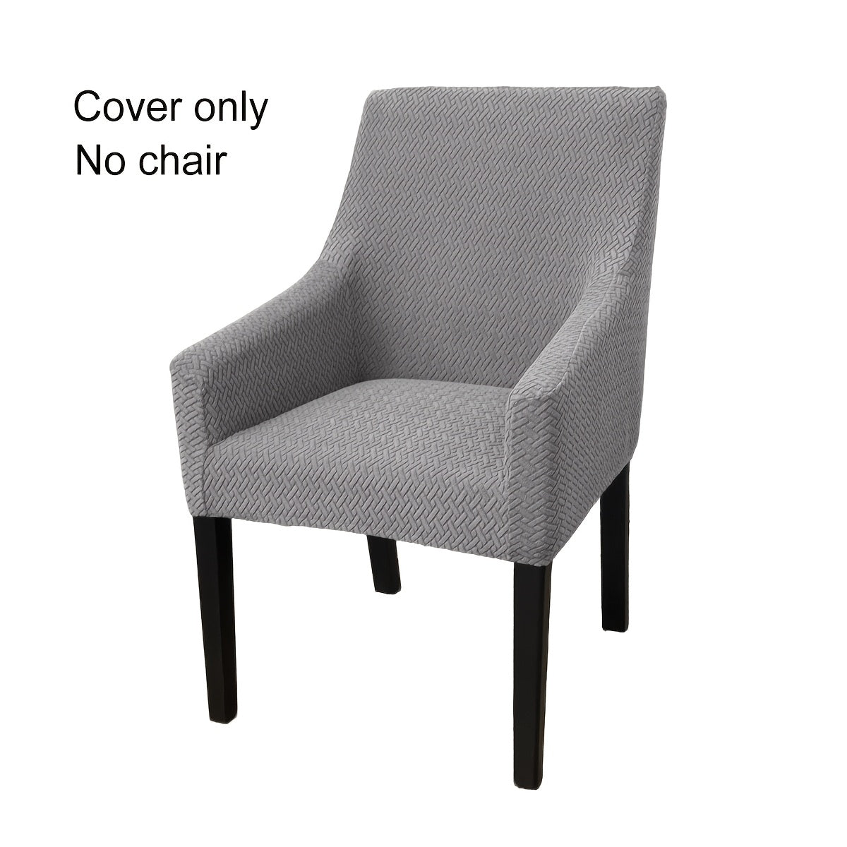 Housse de chaise extensible en polaire jacquard en T, vue d'ensemble