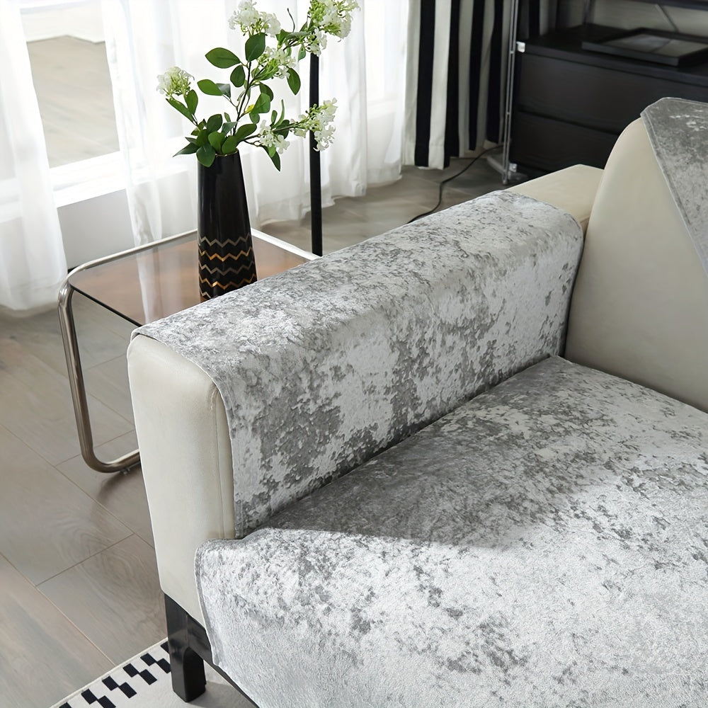 Housse de canapé en velours antidérapante à housses séparées, compatible fauteuil, canapé deux places, canapé trois places Image