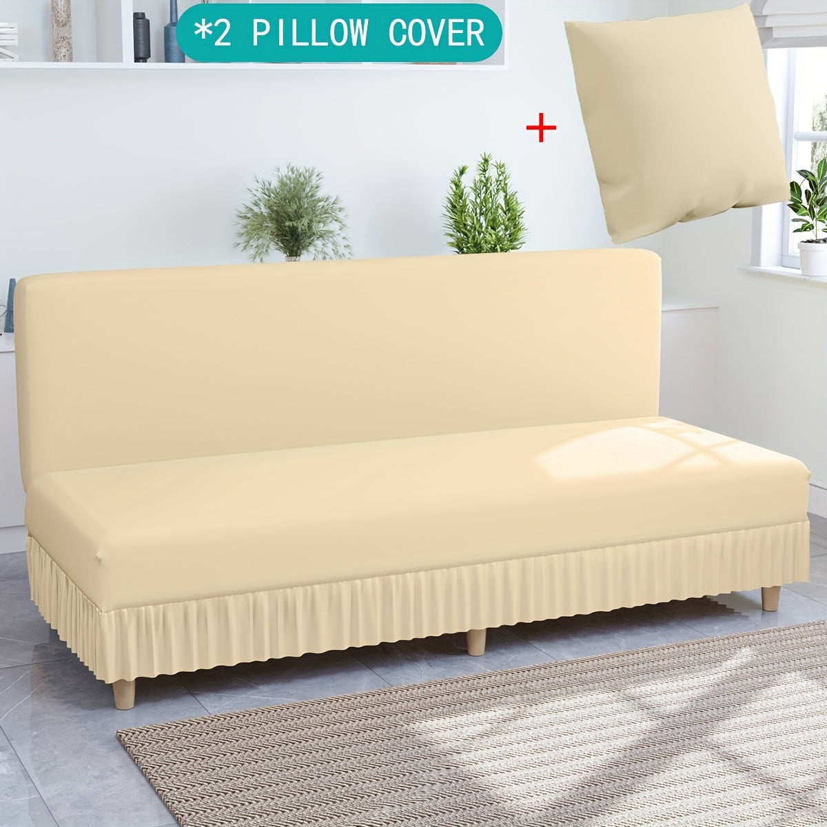 Housse de canapé extensible en fibre de lait pour canapé trois places, gros plan sur le tissu
