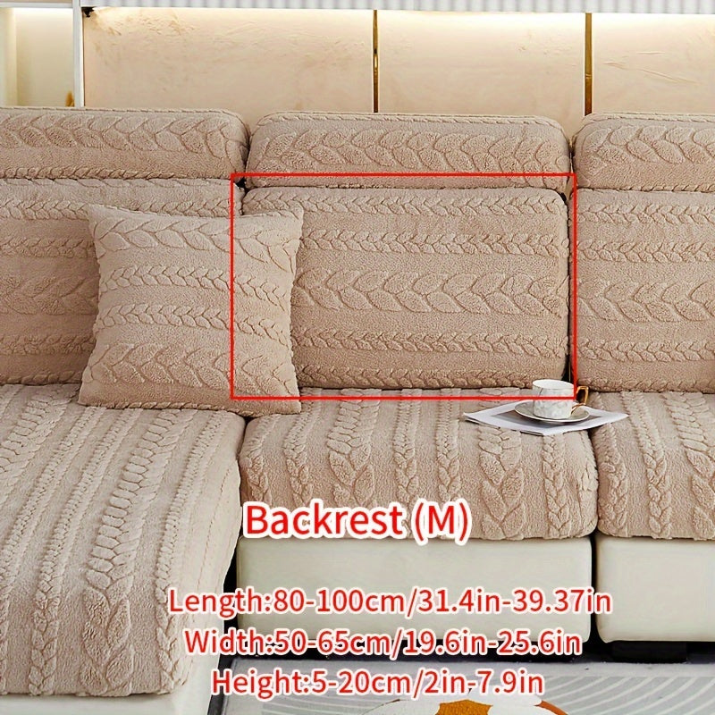 Housse de canapé extensible en velours jacquard antidérapante à housses, mise en situation
