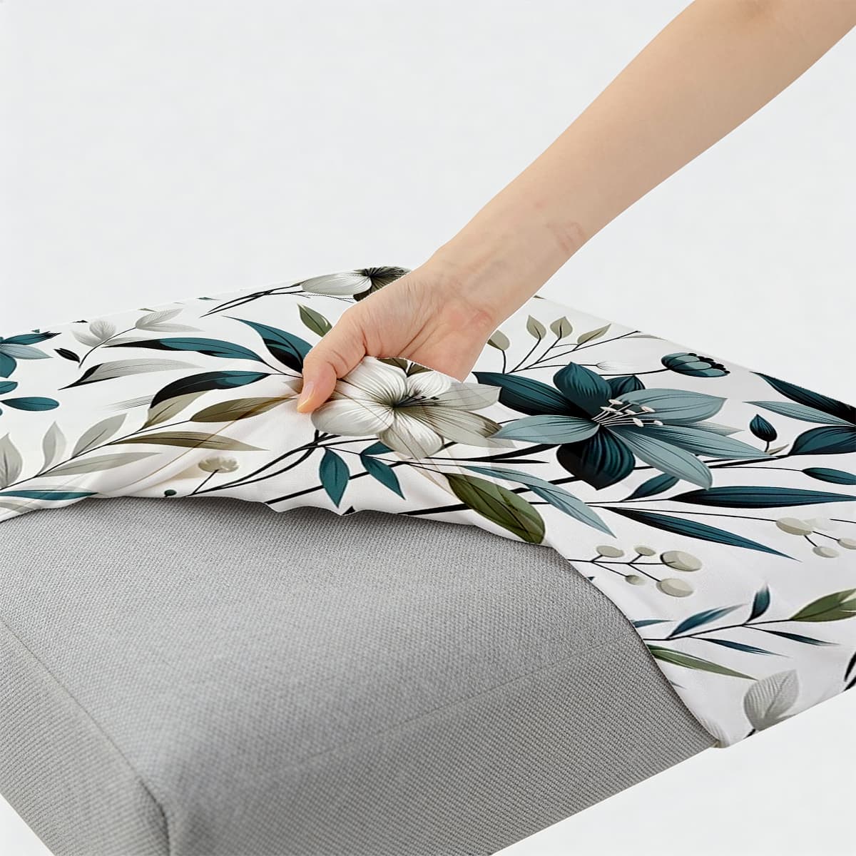 Housse de canapé en polyester, détail de la finition