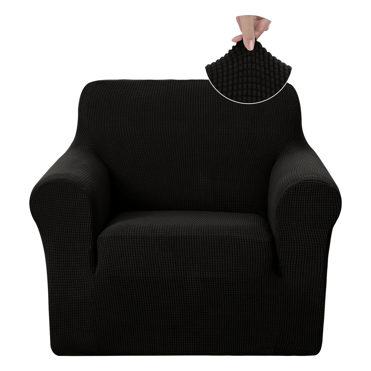 Housse de canapé extensible en polaire jacquard, compatible fauteuil, canapé deux places, canapé trois places Image