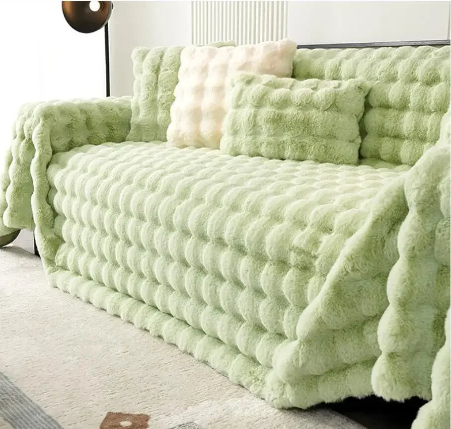 Housse de canapé, gros plan sur le tissu
