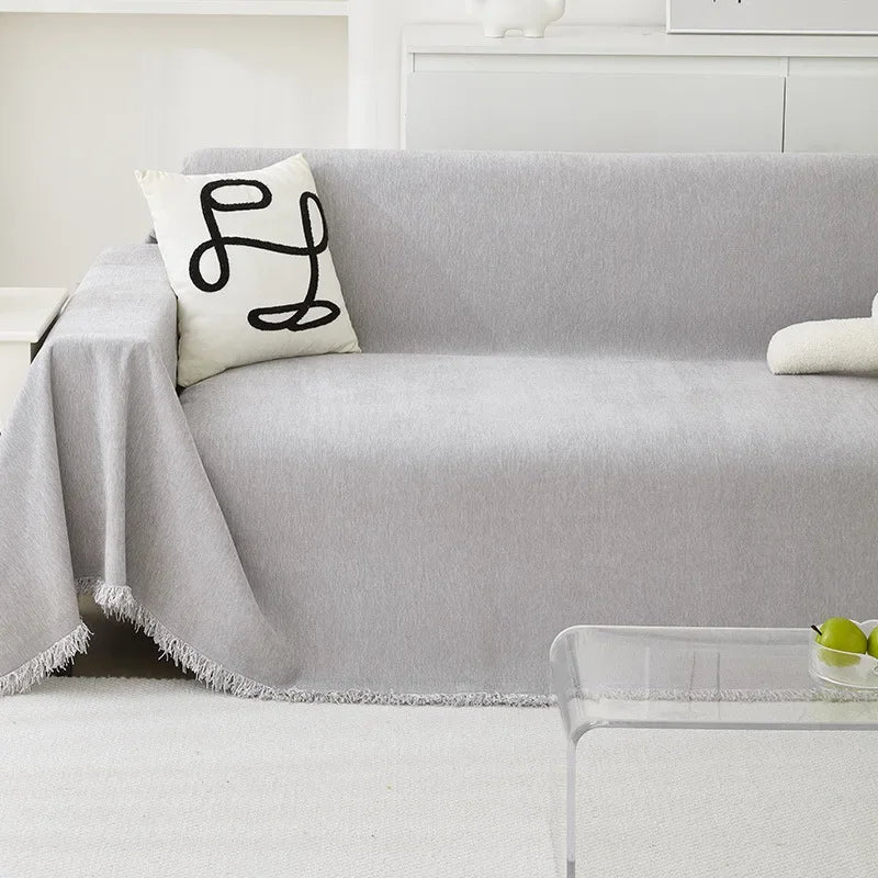 Housse de canapé, gros plan sur le tissu