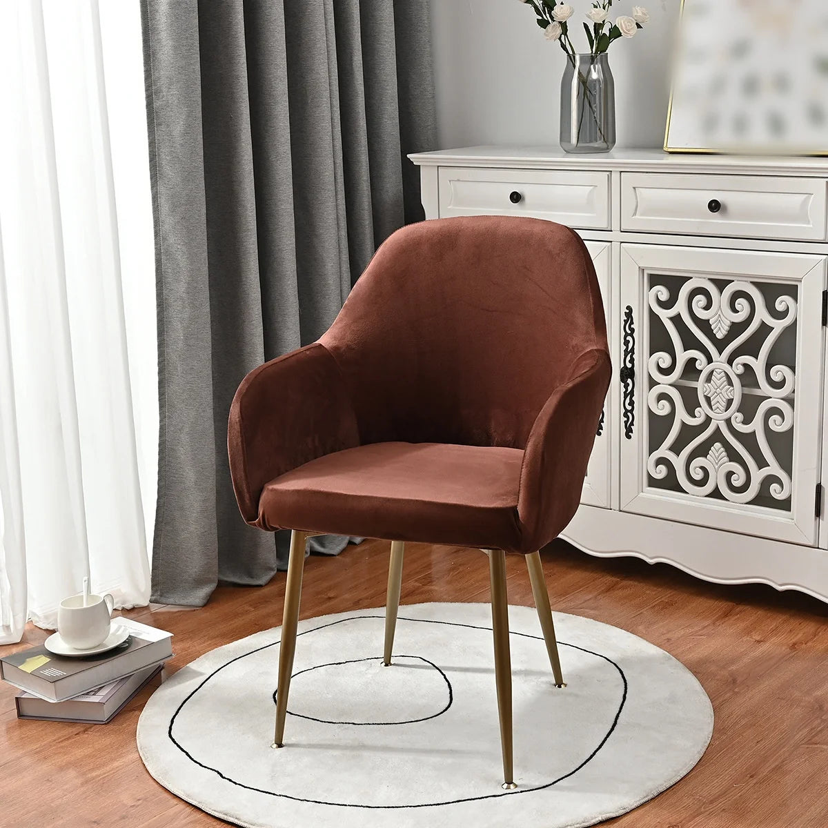 Housse de canapé en polyester, gros plan sur le tissu