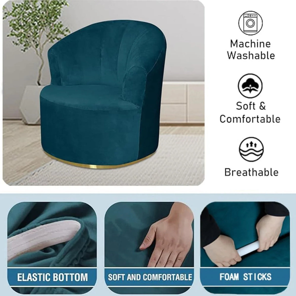 Housse de fauteuil en polaire, vue de dos