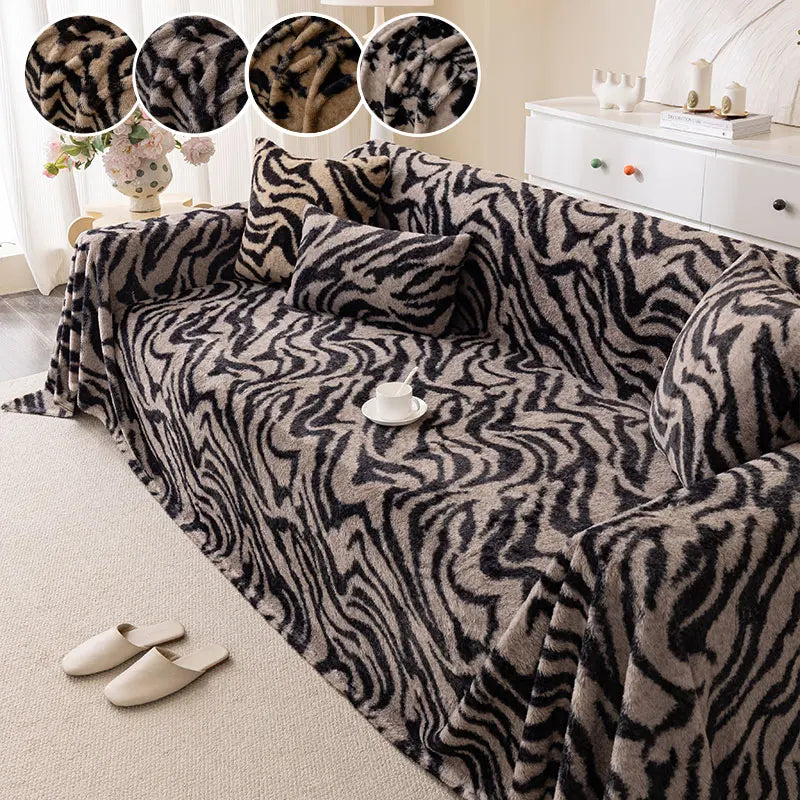 Housse de canapé luxe, gros plan sur le tissu
