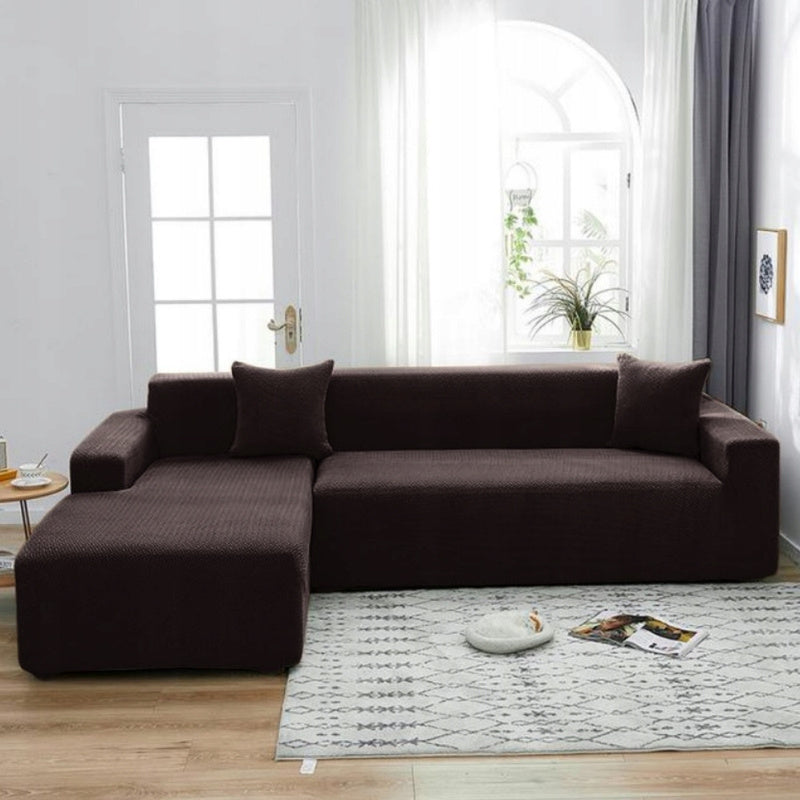 Housse de canapé extensible en polyester, mise en situation
