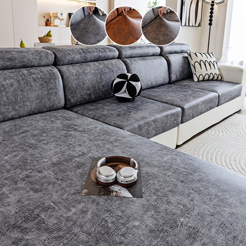 Housse de canapé extensible en polyester d'esprit vintage
