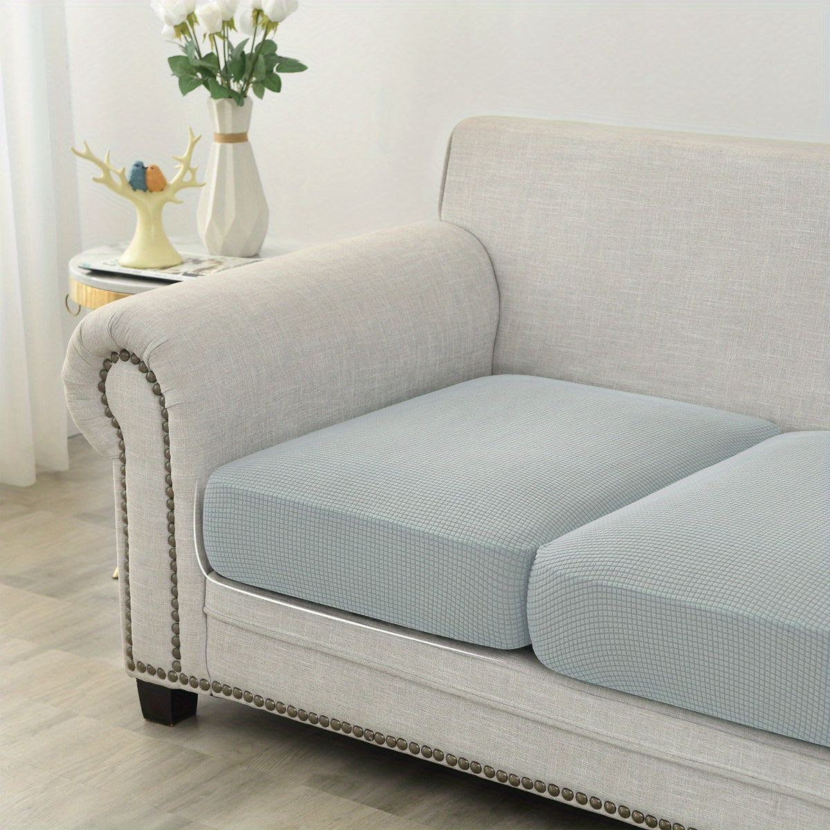 Housse de coussin extensible en polyester, visuel produit
