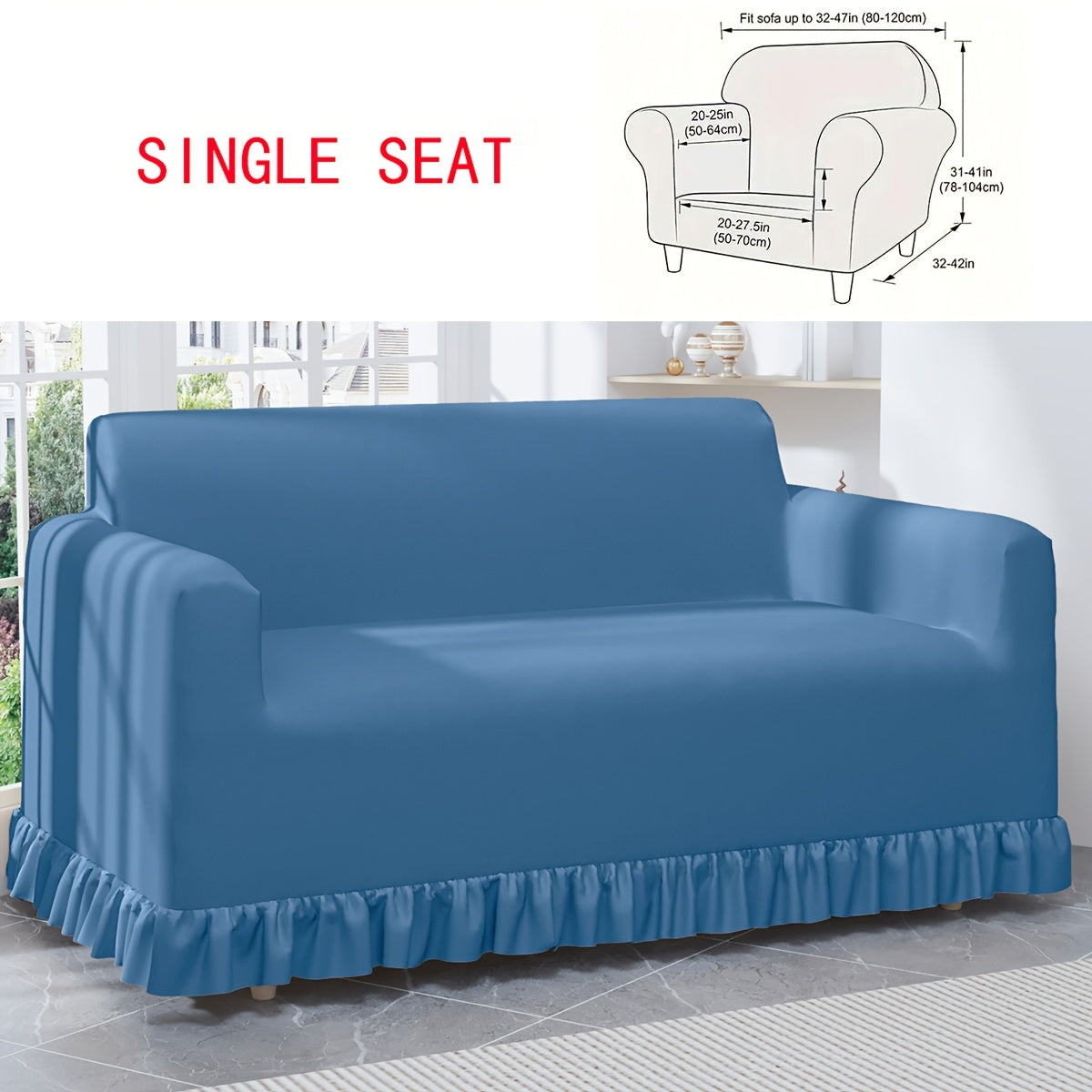 Housse de canapé extensible en fibre de lait à volants, autre coloris