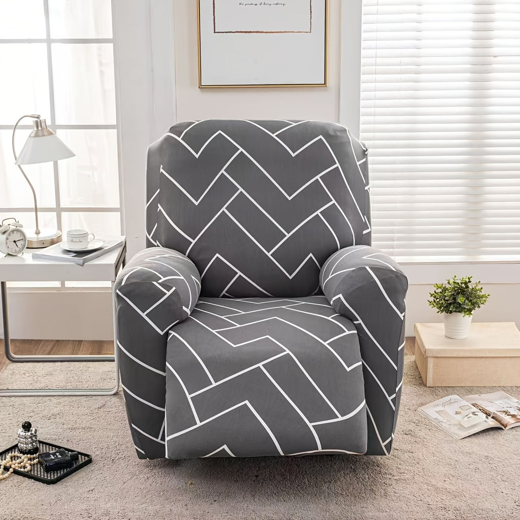 Protection de canapé extensible en jacquard avec poche de rangement, vue de dos