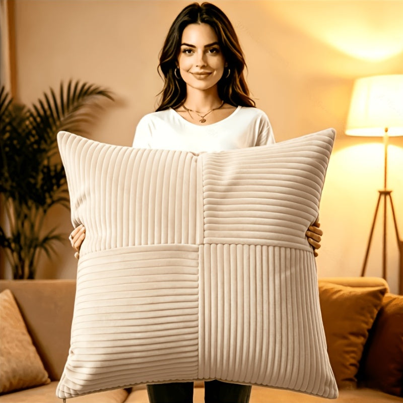 Housse de coussin en polyester à fermeture éclair, détail de la finition