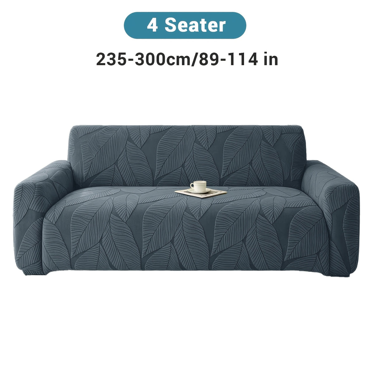 Housse de canapé extensible en polaire jacquard à motif feuillage, détail de la finition