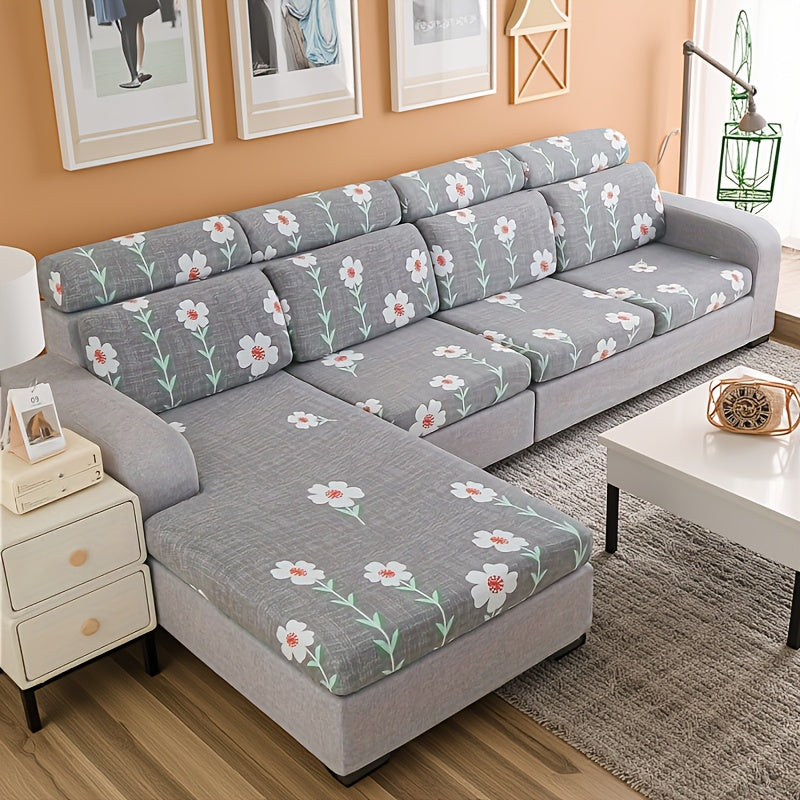 Housse de canapé légère extensible en fibre de lait à housses séparées, tissu de 100 à 120 g/m²