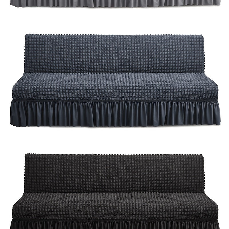 Housse de canapé extensible en jacquard à volants, détail de la finition