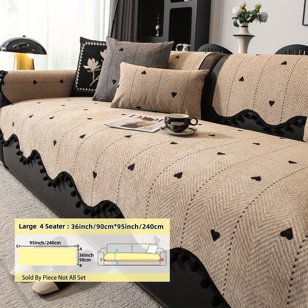 Housse de coussin en chenille jacquard antidérapante, visuel produit