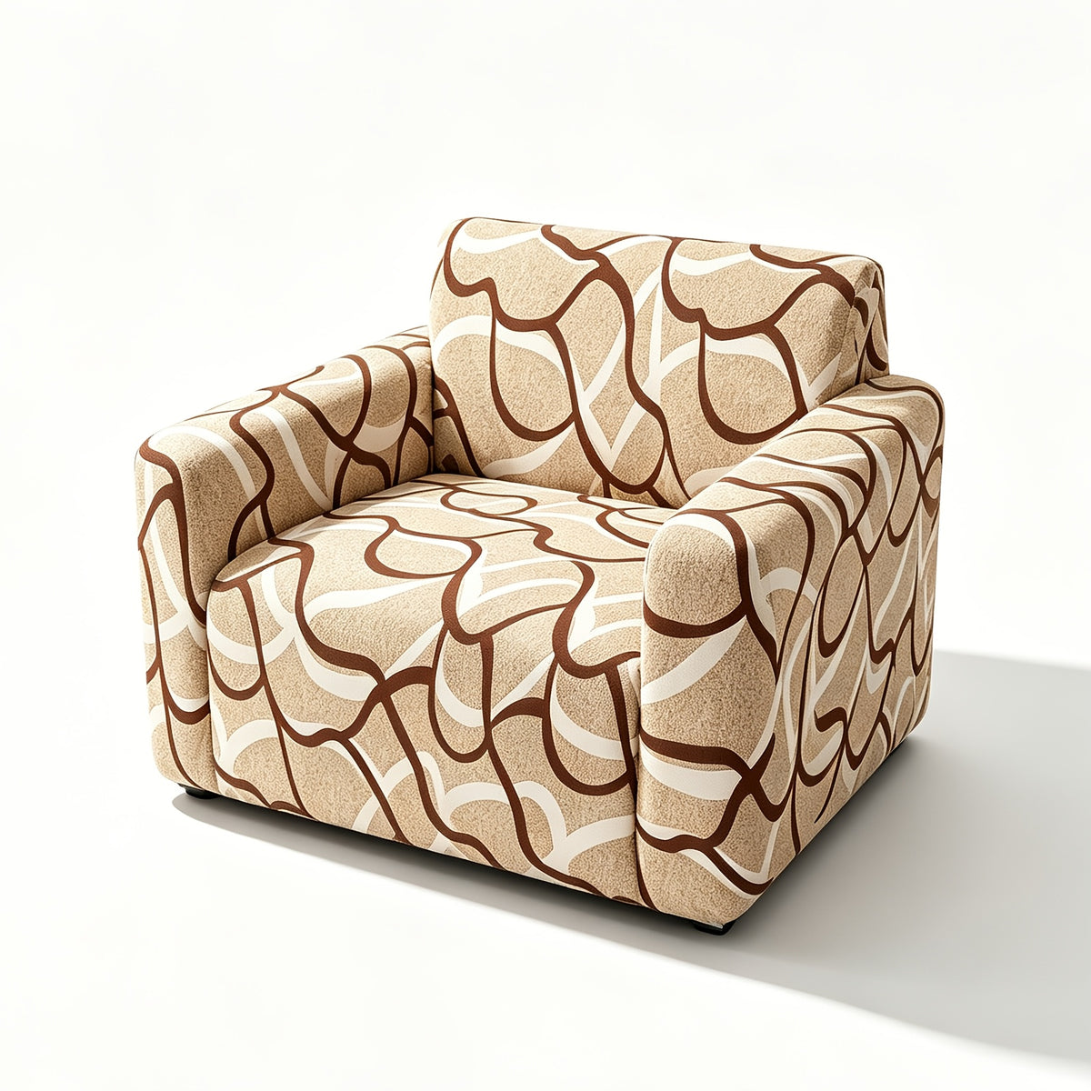 Housse de canapé extensible en fibre de lait imprimée à motif bohème, vue d'ensemble