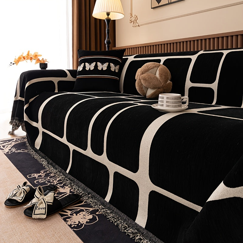 Housse de canapé épaisse en chenille jacquard, tissu de 350 à 400 g/m²