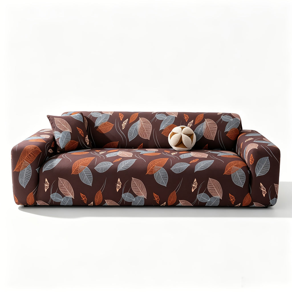 Housse de canapé extensible en fibre de lait imprimée à motif bohème, vue d'ensemble