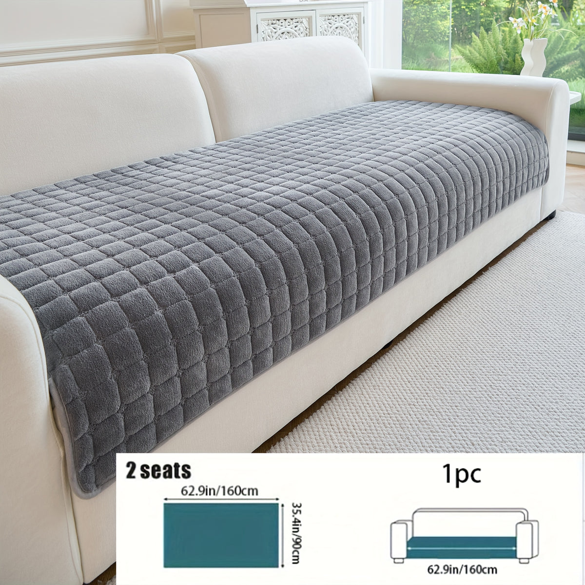 Housse de coussin matelassée, tissu de 500 g/m²