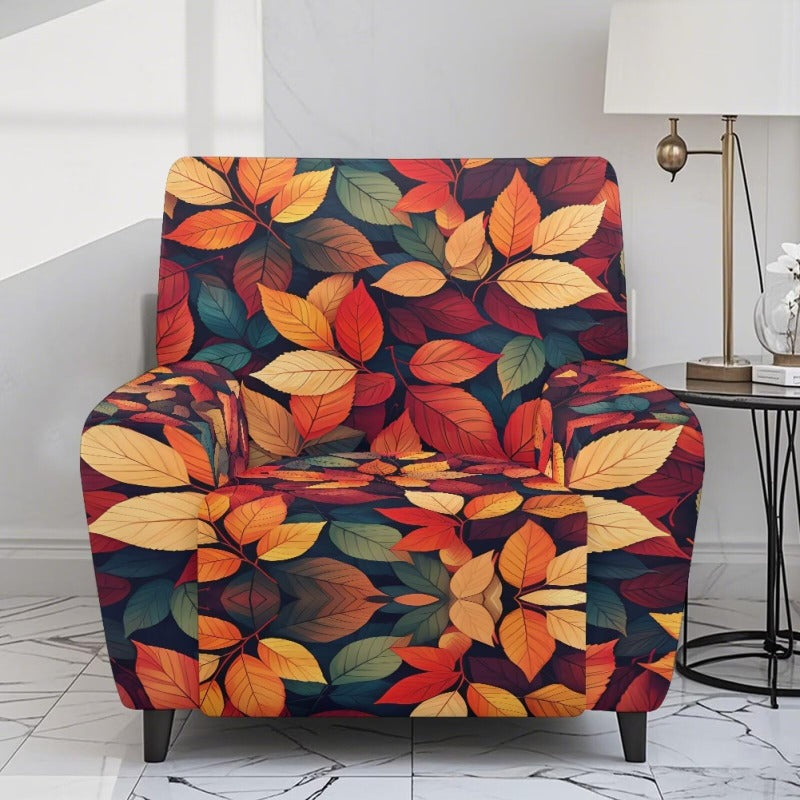 Housse de canapé extensible en fibre de lait matelassée à motif feuillage Image