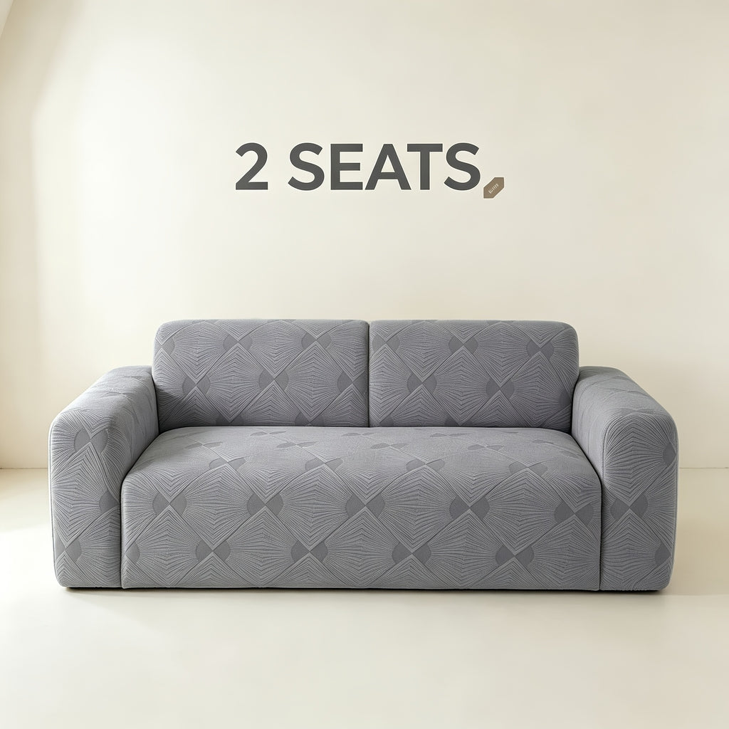 Housse de canapé extensible en polaire jacquard à rayures, gros plan sur le tissu