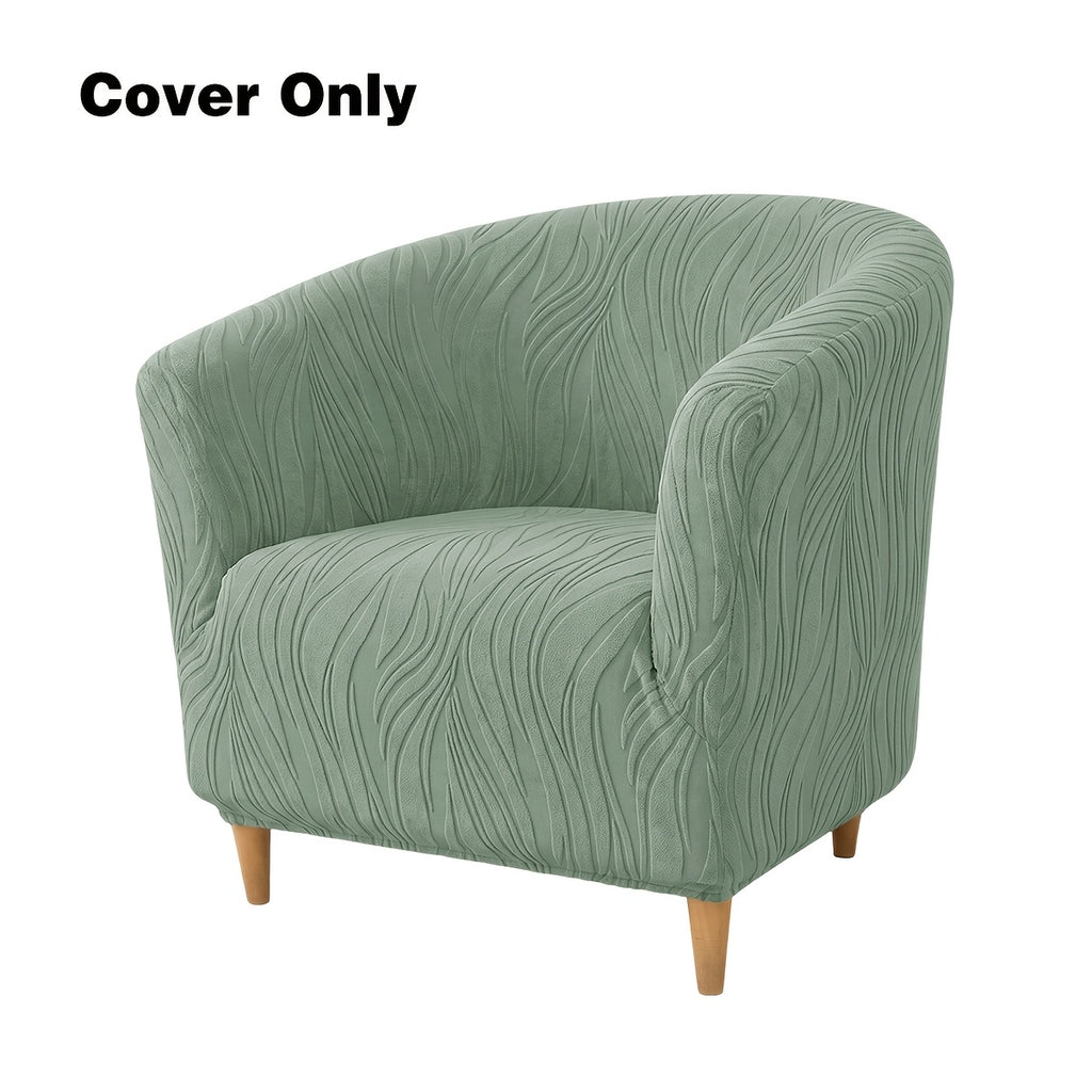 Housse de canapé extensible en polaire jacquard antidérapante pour fauteuil, vue de dos