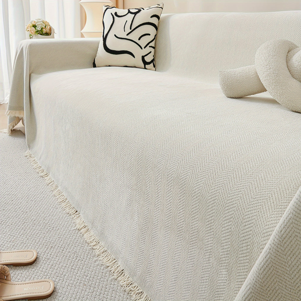 Housse de canapé en chenille délavée, tissu de 500 g/m²