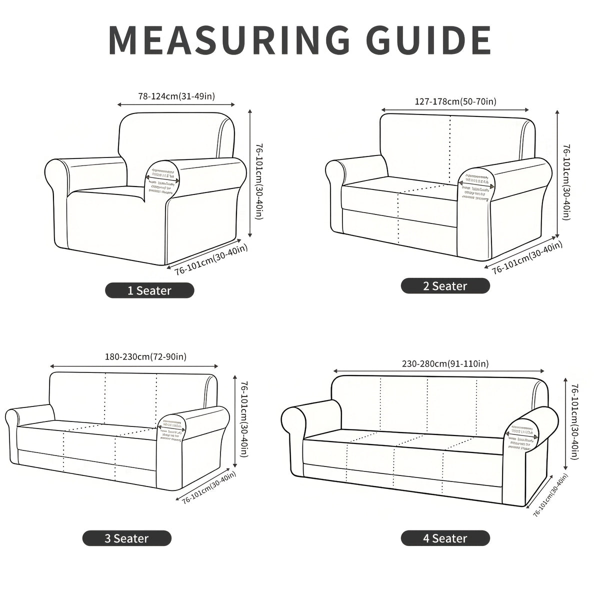 Housse de canapé extensible en polaire jacquard à rayures au rendu glamour, vue d'ensemble