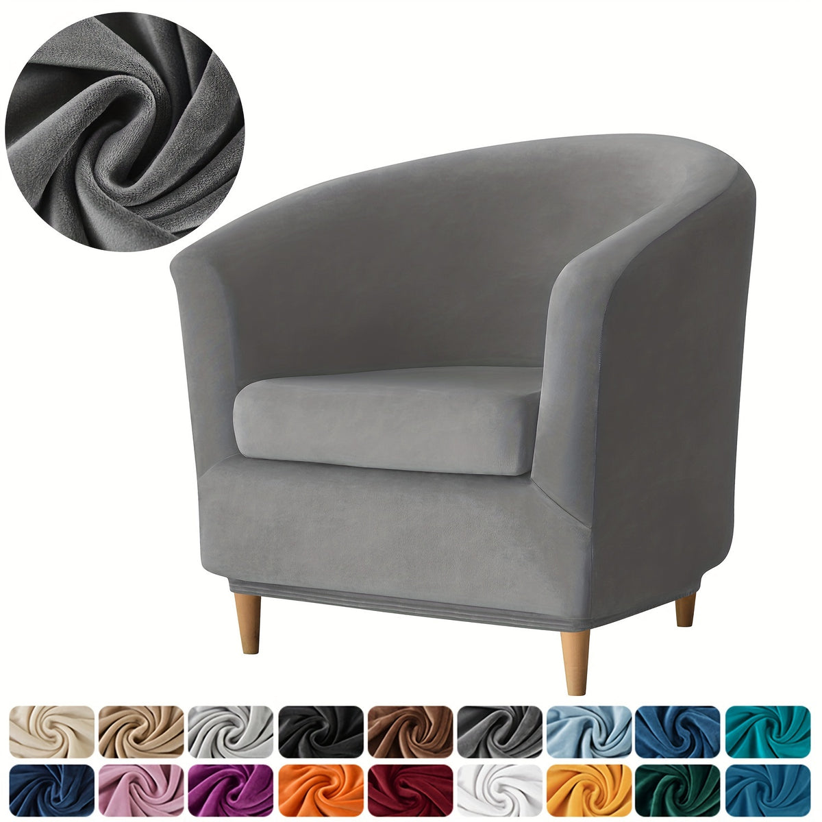 Housse de canapé extensible en polaire en fils teints — détail de la matière : polaire Image