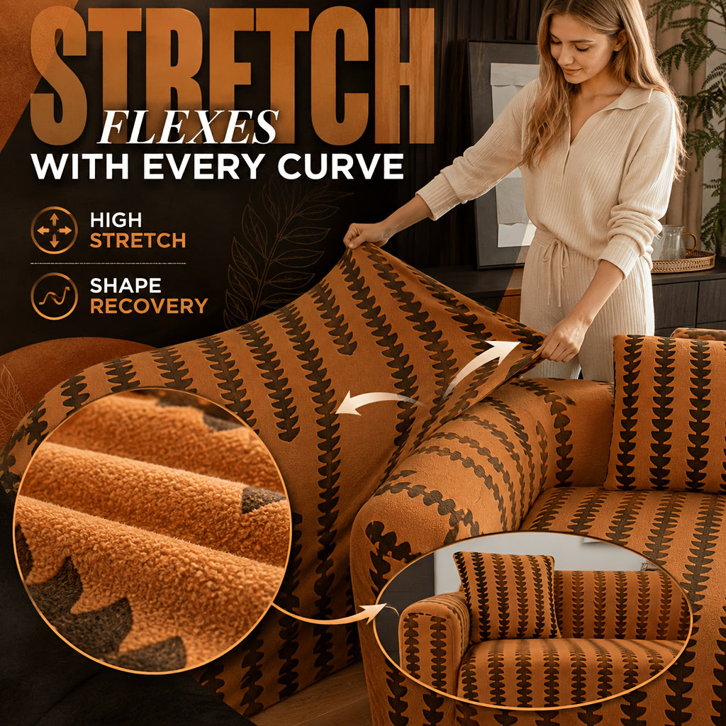 Housse de canapé en polaire jacquard d'esprit bohème, visuel produit